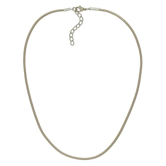 Taupe 24" Greek Rolled Genuine Leather Cord Necklace - Picture 1 of 1